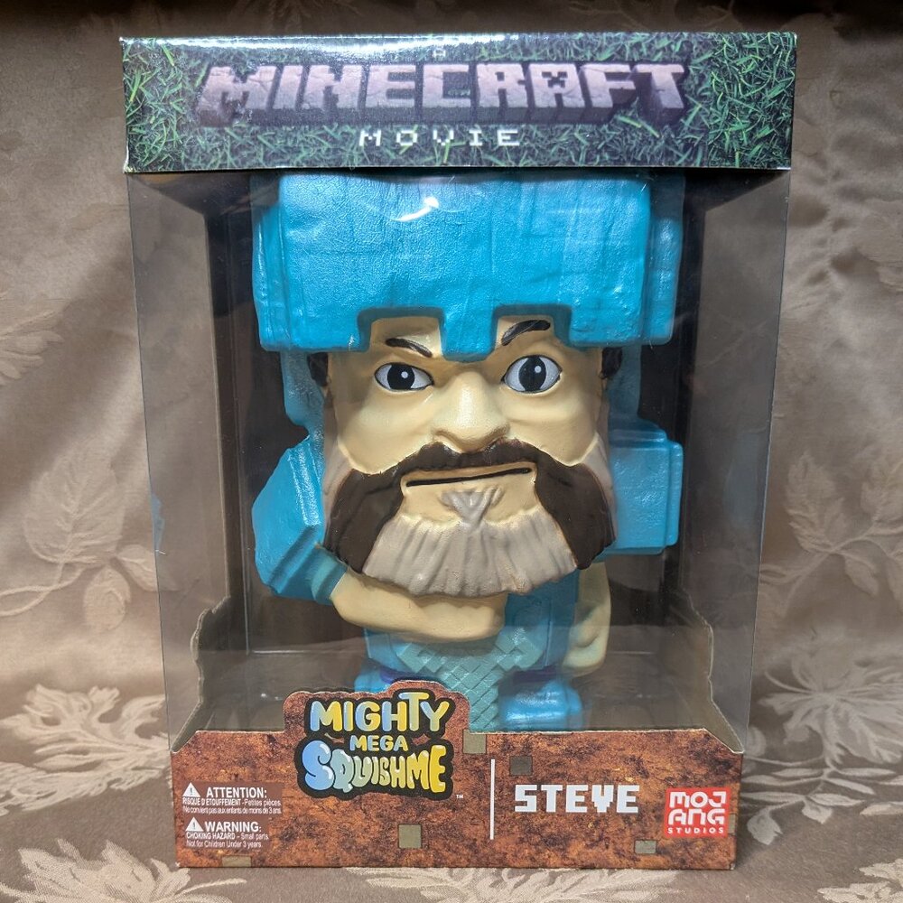 Minecraft Movie Mighty Mega SquishMe Steve, New With Tags!